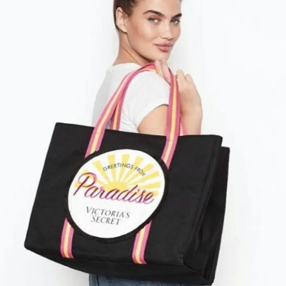 New Victoria Secret Black Paradise Beach Tote